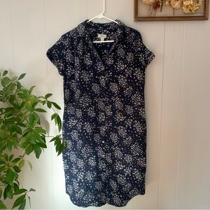 Style & Co. Navy and White Floral Top